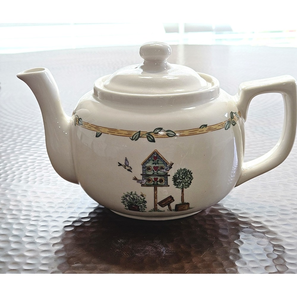 Thomson Pottery Birdhouse Teapot w/Lid Ceramic Cottagecore Kitchen Replacement